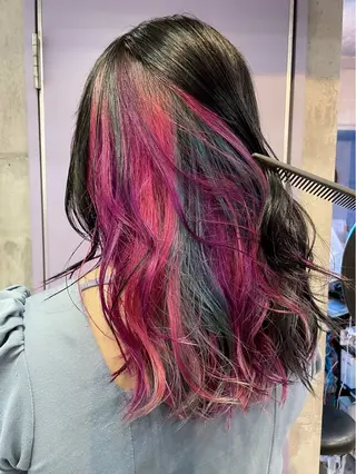 セミロング カラー ハイトーン/ブリーチ /ウルフ⛓️MAKIのヘアスタイル