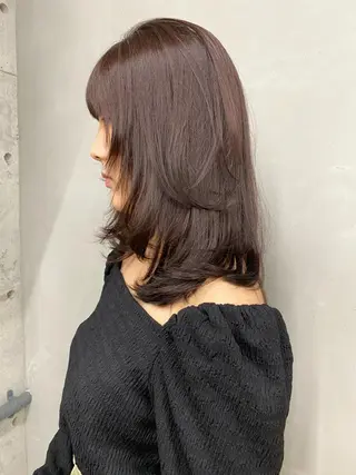 ミディアム カラー レイヤー/柔色 カラー/SAkiのヘアスタイル