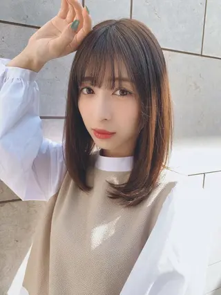 セミロング 髪質改善縮毛矯正✨ ナリタユウヤのヘアスタイル