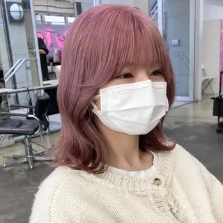 ミディアム カラー 💗💗韓国レイヤー yu-ki💗💗のヘアスタイル
