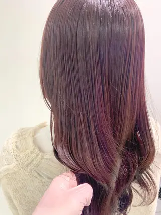 セミロング カラー パーマ ヘアアレンジ ネイル マツエク・マツパ 韓国風ベージュ🤎 赤みなし🌿横浜🤎のヘアスタイル