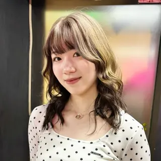 ミディアム カラー 札幌パーマ レイヤー/後藤海音のヘアスタイル