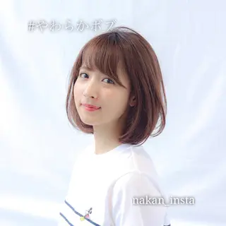 ショート カラー 顔周りレイヤー/ボブ 銀座✨中野まさひろのヘアスタイル