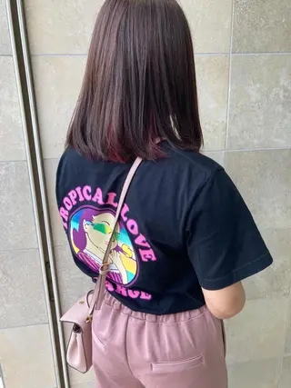 ミディアム カラー 田中 あかねのヘアスタイル