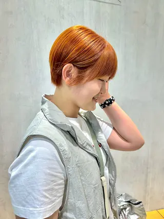 ショート レイヤーカット/ツヤ 縮毛矯正/アチワのヘアスタイル