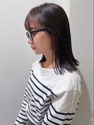 ミディアム カラー 淺井 捺央のヘアスタイル