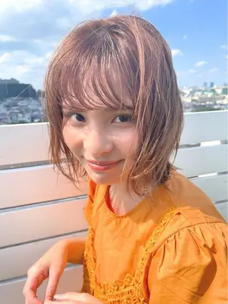 ミディアム カラー パーマ little nene(池袋西口)所属・sugino katsuyaのヘアスタイル