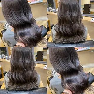 セミロング カラー 艶カラー/韓国顔周り 🎀mamiのヘアスタイル