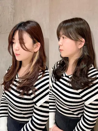 ロング 🌹ハッシュカット、 レイヤー韓国ヘア🌹のヘアスタイル