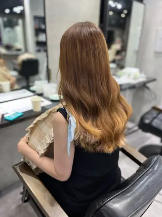 セミロング 濱川響太レディース カットモデルのヘアスタイル