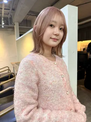 ミディアム カラー 森貴裕/ベージュ/ パーマ/オリーブのヘアスタイル