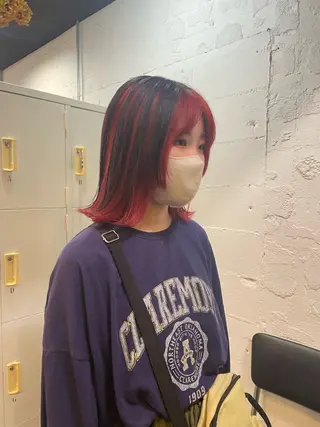 ミディアム カラー ヘアアレンジ 🎀ダブルカラーレイ ヤーyuuri🎀のヘアスタイル