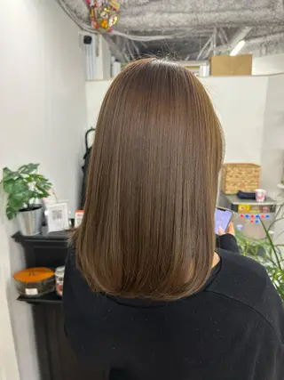 ミディアム 朝がラクになるパーマ トウバルタイキのヘアスタイル