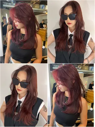 ロング 🇨🇳ワンホンヘア 下田鉄也のヘアスタイル