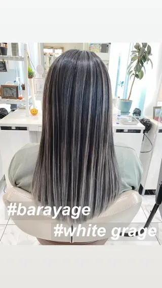 セミロング カラー 山崎俊輔/髪質改善 /バレイヤージュのヘアスタイル