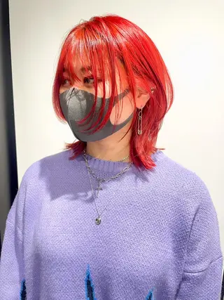 ミディアム カラー 韓国レイヤーカット/ ダブルカラーのヘアスタイル