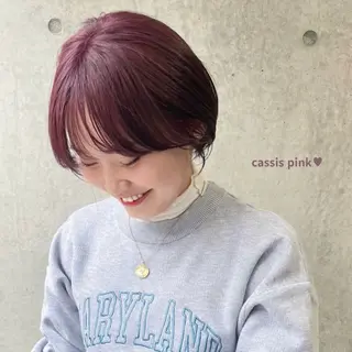 ショート カラー 暖色ショート/ボブ/ 𝕄𝔸ℝ𝕀ℕ♥️のヘアスタイル