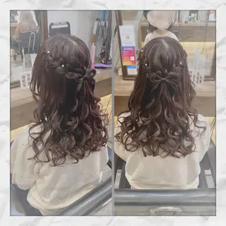 セミロング ヘアアレンジ ヘアセット/着付け 𓇼 松本 夏美𓇼のヘアスタイル