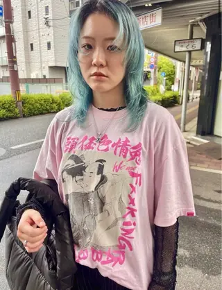 セミロング カラー MIKU 倉敷／デザインカットのヘアスタイル