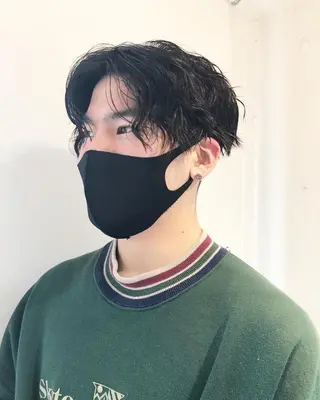 パーマ ヘアアレンジ メンズ ainico+所属・メンズ特化✂️栗原 侑也のヘアスタイル