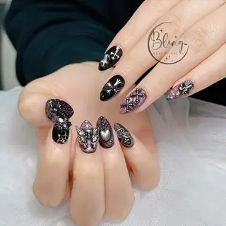 ロング 波 なみのネイルデザイン