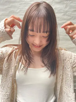 セミロング ボブパーマ ♡ヨシカワハナコのヘアスタイル