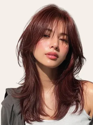 セミロング レイヤー/ボブ/ 透明感カラー/ニワのヘアスタイル