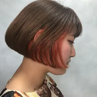 ミディアム カラー ORIKA 美容室のヘアスタイル