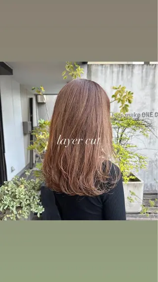 セミロング ヘアアレンジ みなみ/韓国ボブ/ 韓国レイヤーのヘアスタイル