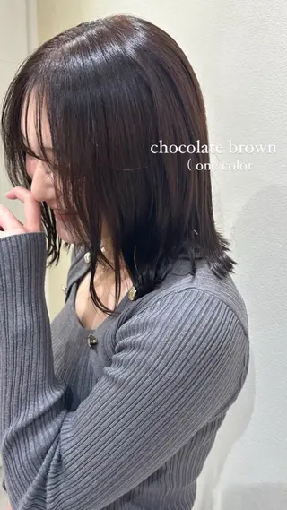 ミディアム カラー ワンホン×髪質改善 つのーか🩶‪🫧のヘアスタイル