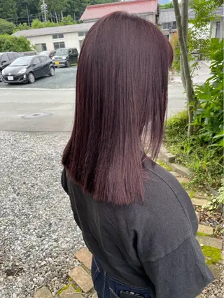 セミロング カラー ぴーす/縮毛矯正 /ナチュラルカラーのヘアスタイル