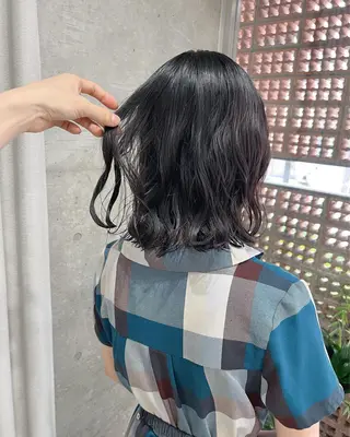 ミディアム パーマ ボブパーマコテ巻き風 パーマNo1深江秀平のヘアスタイル