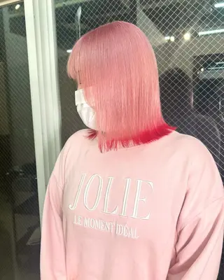 ミディアム カラー ヘアアレンジ lani ブリーチ /ダブルカラーのヘアスタイル