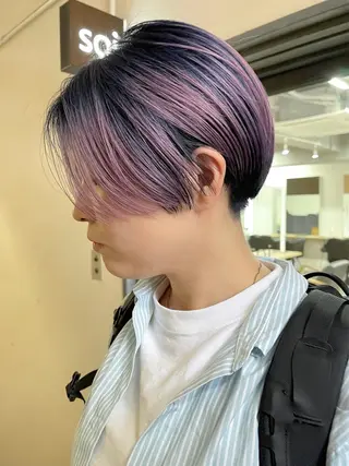 ショート カラー 安部佑哉/ハイトーン /レイヤー/グランジのヘアスタイル