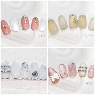 ネイル RAFFINE 月🦋🩵のネイルデザイン