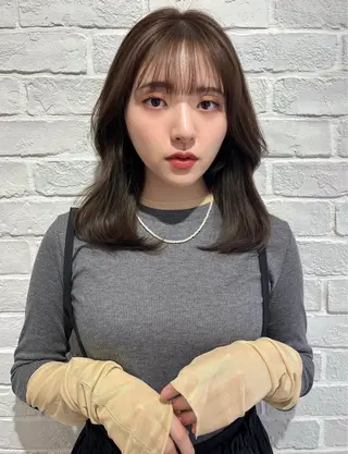 セミロング カラー 【韓国ヘア×透明感 カラー】笹谷 莉未のヘアスタイル