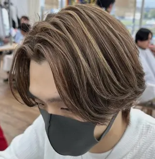 ミディアム カラー パーマ メンズ メンズ特化✂️ 小枝 優生のヘアスタイル