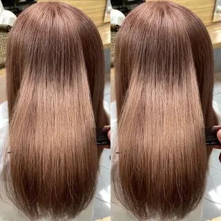 ミディアム カラー 縮毛/レイヤー 韓国/橋口のヘアスタイル