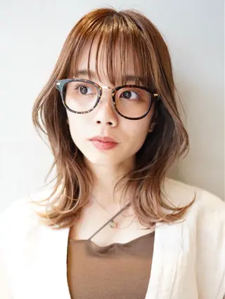 ロング カラー センターパート/ 暖色カラーayuのヘアスタイル