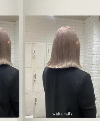 ミディアム カラー ヘアアレンジ ベージュカラー /aibiのヘアスタイル