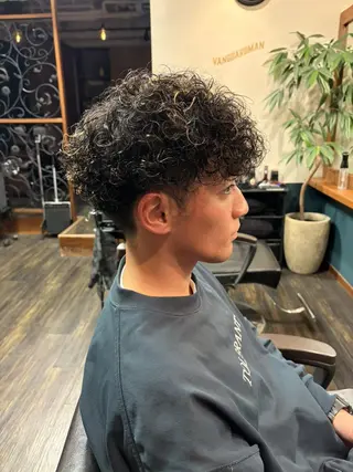 ミディアム パーマ 早稲田/メンズ専門 /フェード/葛西裕季のヘアスタイル