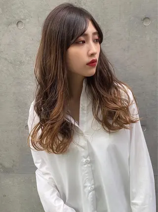 セミロング カラー レイヤー/ボブ 高嶋 優のヘアスタイル