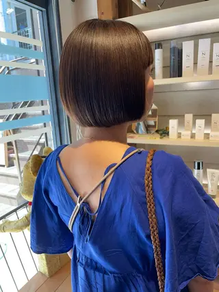 ショート カラー パーマ あずまぐち めぐみのヘアスタイル