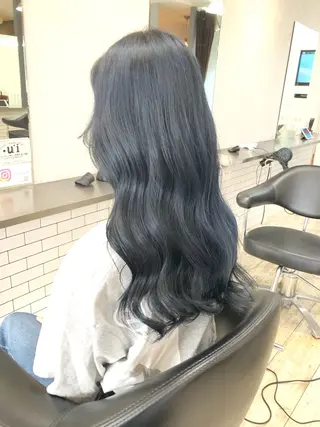 ロング レイヤーブリーチ特化 ホワイト専門/岸のヘアスタイル