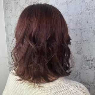 ミディアム カラー ベージュ/インナー カラー🤍Rieのヘアスタイル