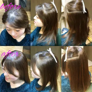 セミロング パーマ ブリーチ縮毛矯正/ デサキ ショウヘイのヘアスタイル