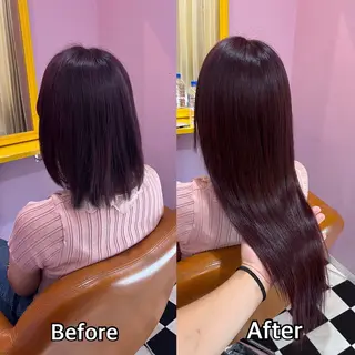 ロング シール+ちび編み込み エクステ梅田🐨のヘアスタイル