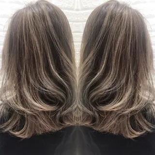 ミディアム カラー ナガイ ユウキのヘアスタイル