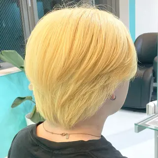 ショート カラー メンズ ボブ/艶カラー/ 暖色/Natsukiのヘアスタイル