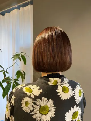 ミディアム ヘアアレンジ benji 福間所属・丸(マル) ／ショートボブのヘアスタイル